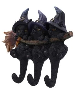 HALLOWEEN OBJEKTE ONLINE Verkäufe -HALLOWEEN OBJEKTE ONLINE Verkäufe drei hexen kaetzchen als schluesselbrett witches helpers key hanger halloween wohnaccessoire 52694 02