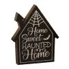 "Home Sweet Haunted Home" Halloween Aufsteller 20cm -HALLOWEEN OBJEKTE ONLINE Verkäufe halloween haus holz block deko home sweet haunted home 20cm wood engraved house block home sweet haunted home 54278
