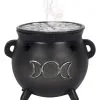 Hexenkessel Mit Dreifach-Mond Räucherkegel Halter -HALLOWEEN OBJEKTE ONLINE Verkäufe hexenkessel mit triple moon raeucherkegel halter triple moon witch cauldron incense cone holder gothic deco 50699 01