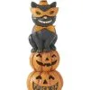 Schwarze Katze Auf Halloween Kürbisstapel LED Figur 28cm -HALLOWEEN OBJEKTE ONLINE Verkäufe schwarze katze auf halloween kuerbissen halloween und gothic homeware und wohnungsdeko black cat on halloween pumpkins with led 54580