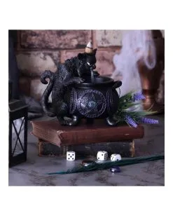 Spite's Hexenkessel Backflow Räucherkegelhalter -HALLOWEEN OBJEKTE ONLINE Verkäufe spites hexenkessel raeucherkegelhalter gothic und halloween wohnungsdeko cat with cauldron backflow incense burner 51792 5